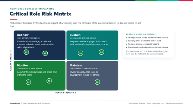 Critical Role Risk Matrix, sample work product